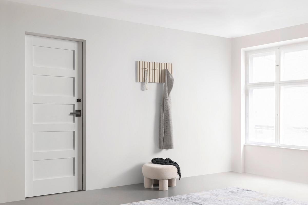 Šatní lišta GRACE písková - pískové barvy, Moderní, kompozitní dřevo/textil (60/30/7,5cm) - Mömax