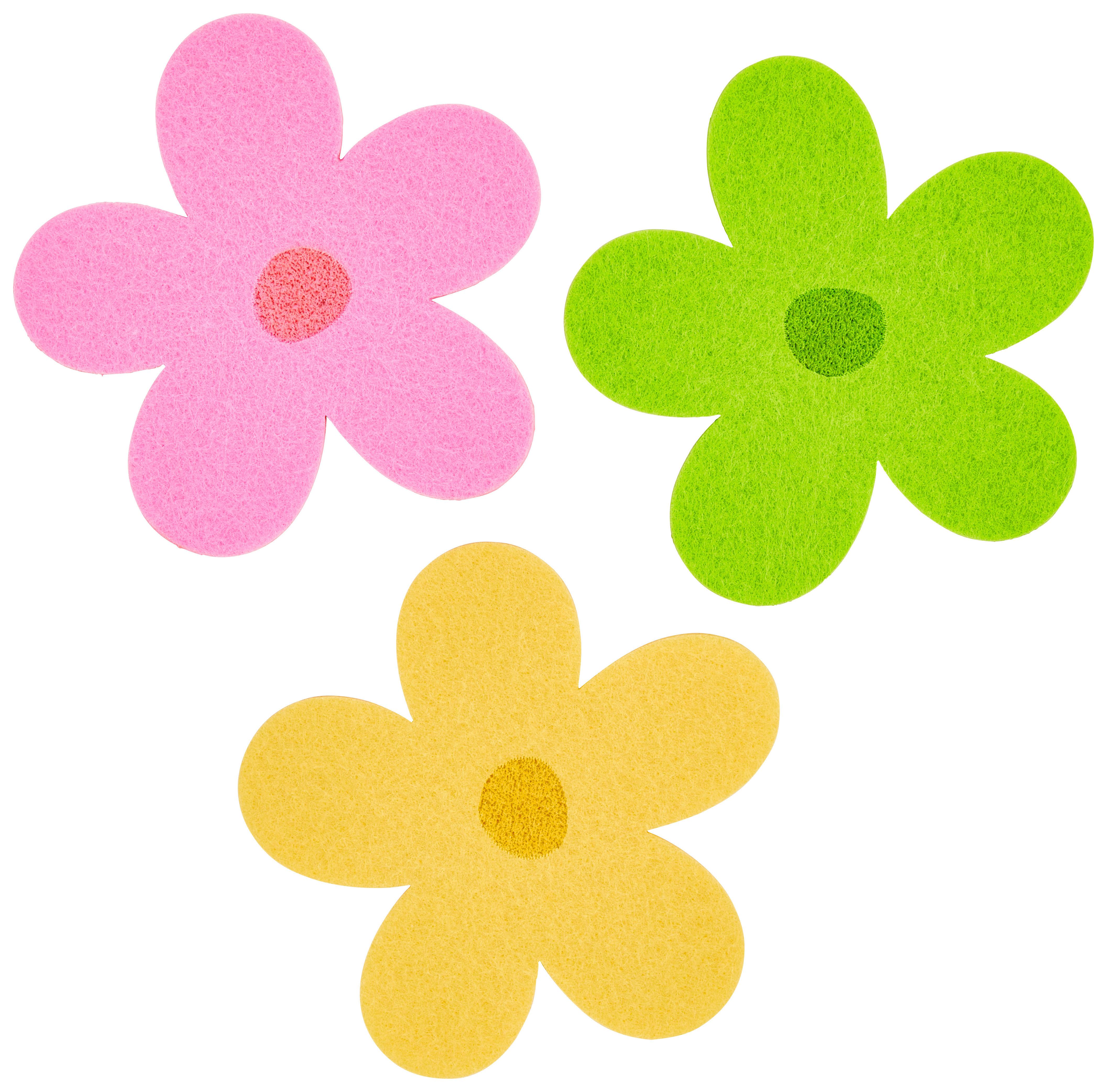 Poháralátét Szett Blume - sárga/pink, Modern, textil (11.5cm)