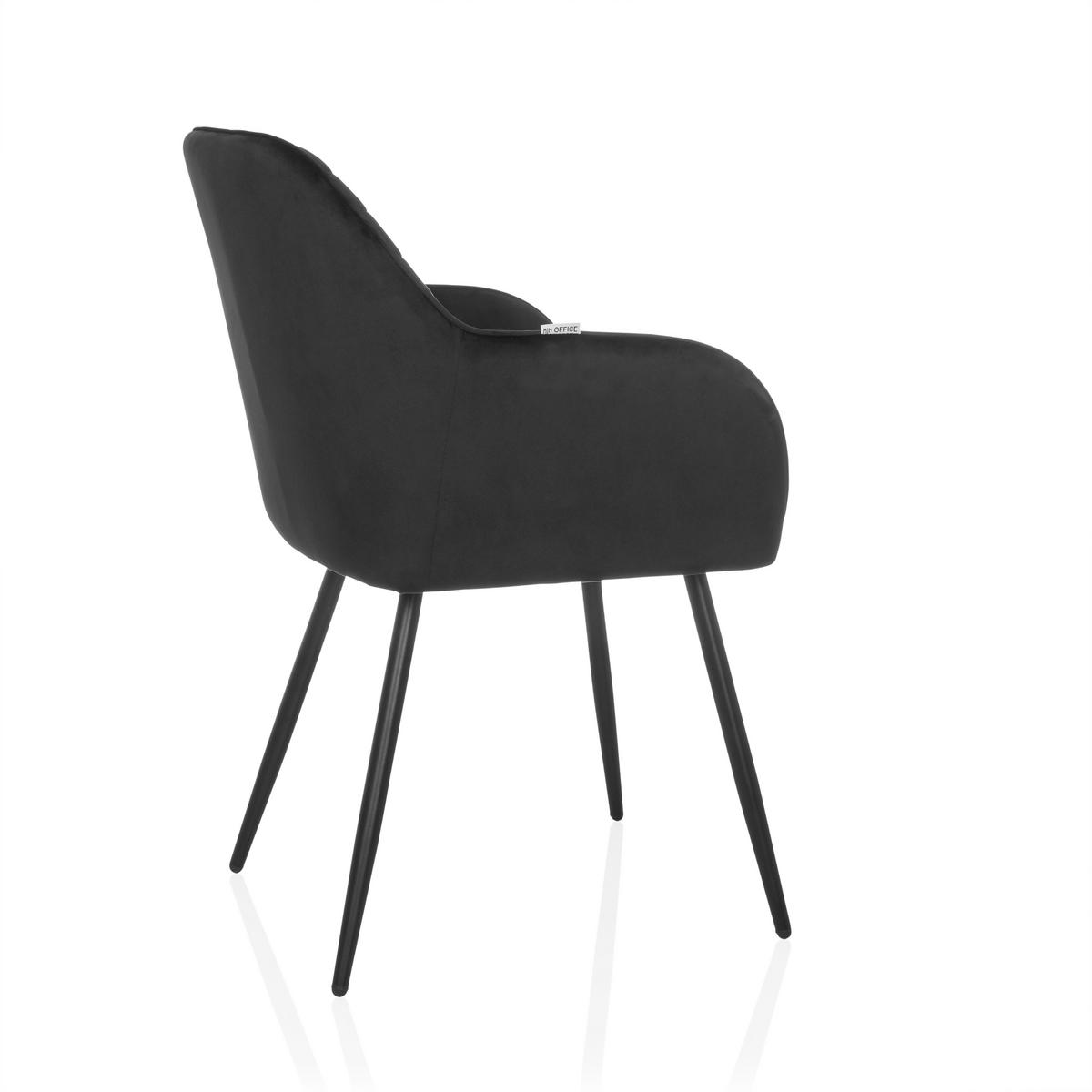Armlehnstuhl Charvelle Schwarz B: 55 Cm - Schwarz, MODERN, Textil/Metall (55/86/58cm) - MID.YOU