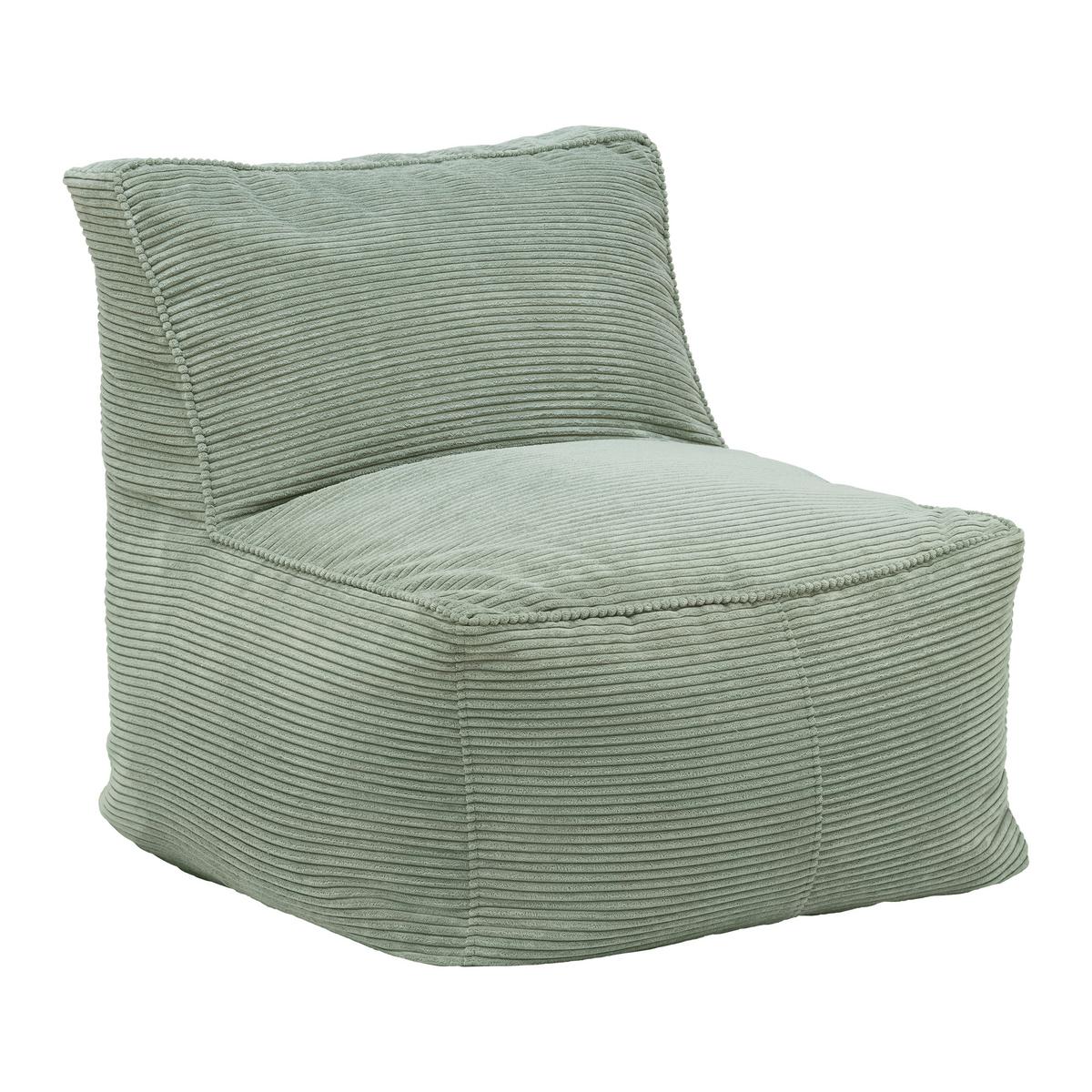 Sedací vak CAROLINE, zelený manšestr, max. 80 kg - zelená, Moderní, textil (75/84/88cm) - Mömax