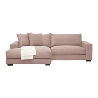 Rohová sedačka PEDRO, levá, růžový manšestr - růžová, Moderní, textil (180/265cm) - Mömax