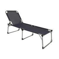 SONNENLIEGE ABACO - Anthrazit/Silberfarben, Basics, Kunststoff/Metall (70/45/214cm) - Gardenson