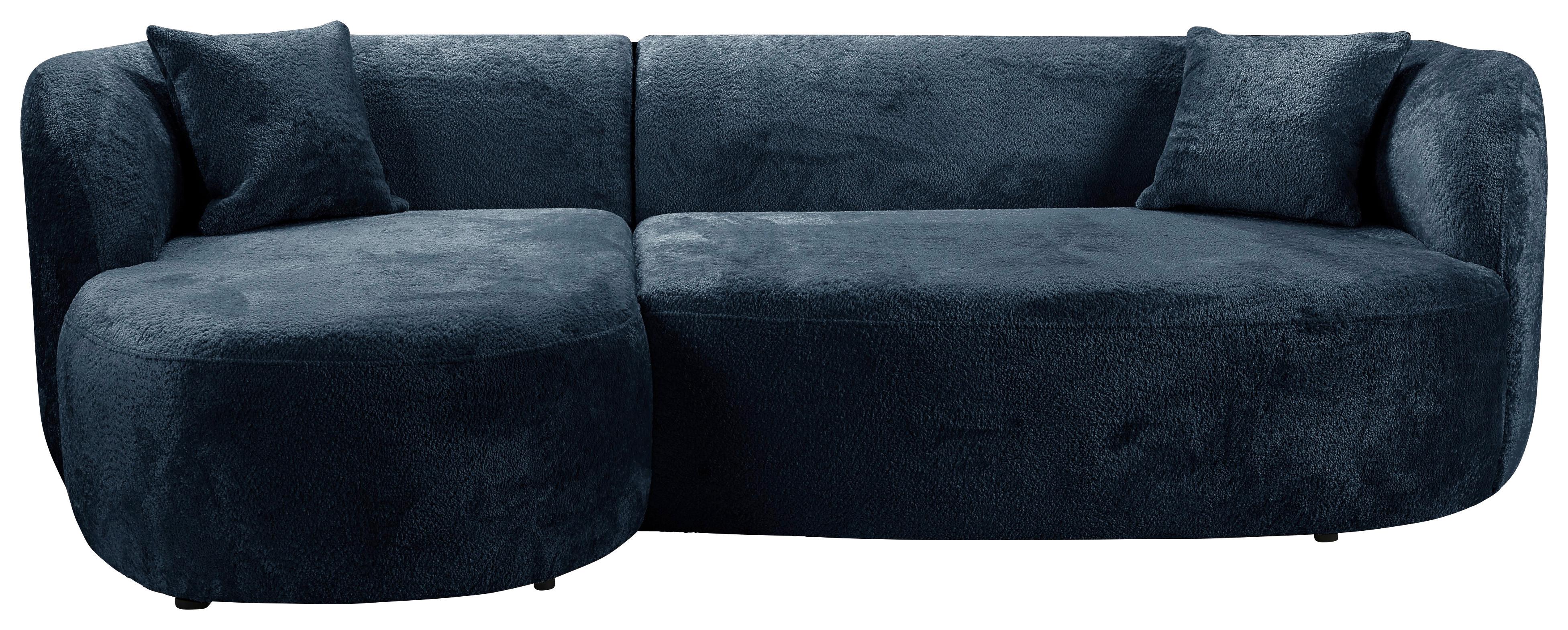Ecksofa Flick Blau/Schwarz, 143 cm - Blau/Schwarz, Design, Textil (143/264cm) - MID.YOU