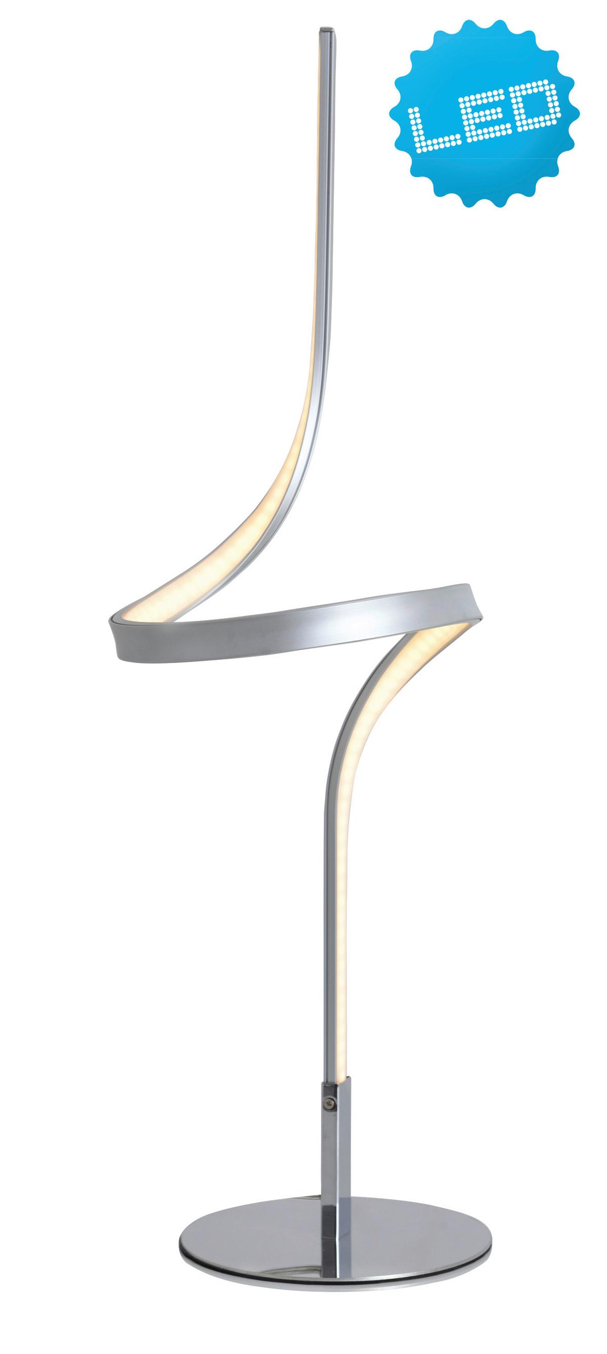 LED-Tischlampe Loop Line Silberfarben - Silberfarben, LIFESTYLE, Metall (16/63cm) - Näve