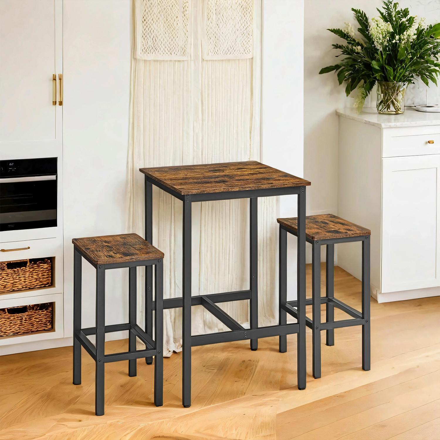 Bar Set Braun, Schwarz B: 60 Cm - Schwarz/Braun, MODERN, Holzwerkstoff/Metall (60/90/60cm) - MID.YOU