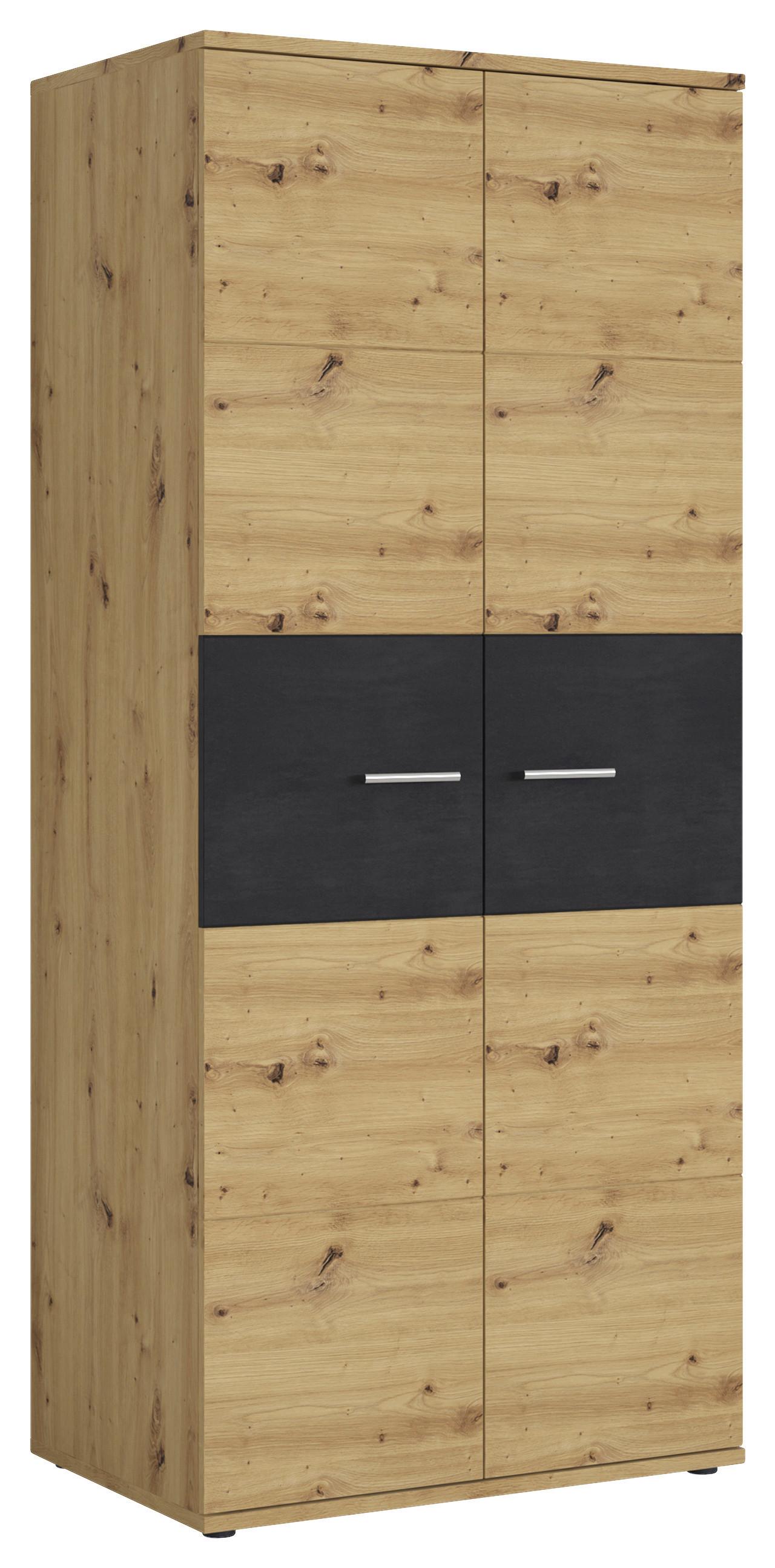 Schrank Nina Eiche Artisan/Fresco B: 86,7cm - Eiche Artisan, Holzwerkstoff (86,7/200/56cm) - MID.YOU