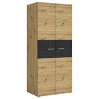 Schrank Nina Eiche Artisan/Fresco B: 86,7cm - Eiche Artisan, Holzwerkstoff (86,7/200/56cm) - MID.YOU