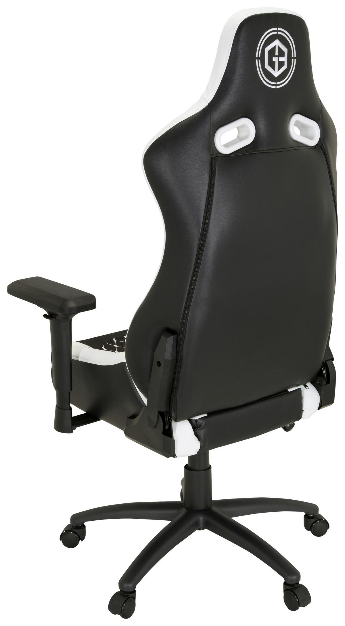 Gamingstuhl Gamebreaker Sx 04 Schwarz/Weiß - Schwarz/Weiß, MODERN, Kunststoff/Textil (74/137/66cm) - MID.YOU