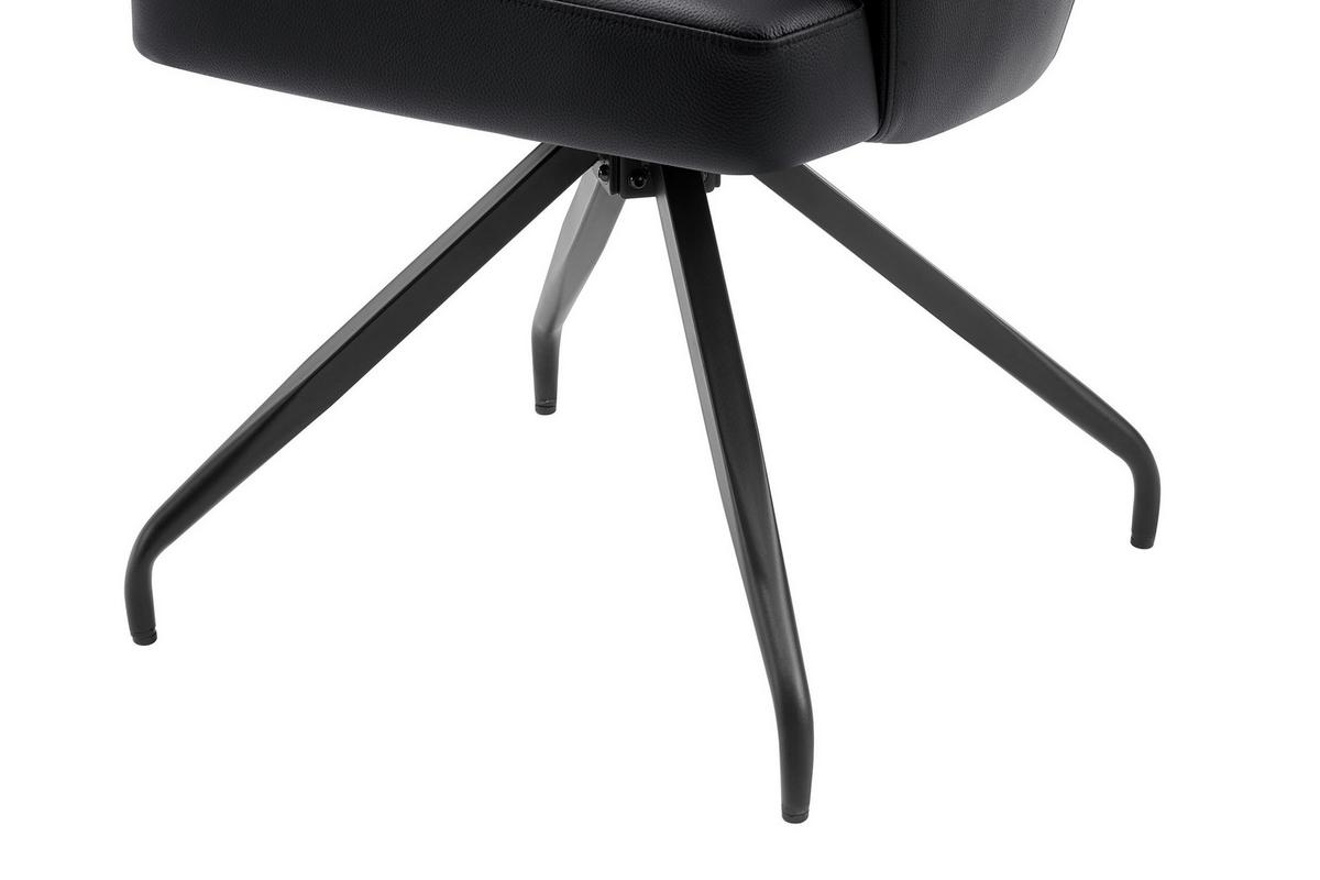 Armlehnstuhl Janette Schwarz B: 57,5 cm - Schwarz, MODERN, Leder/Holz (57,5/83,5/63cm) - Livetastic