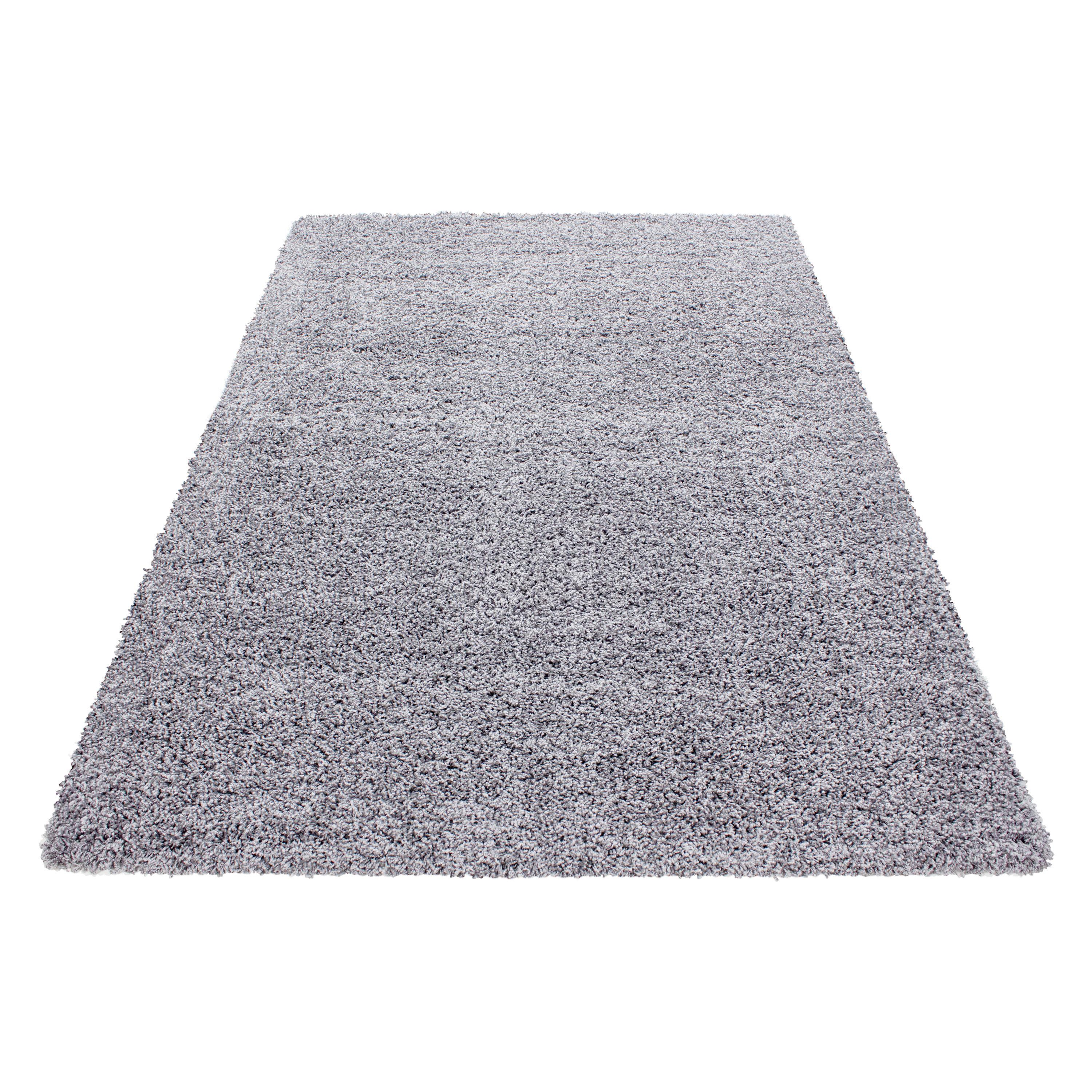 Hochflor Teppich Hellgrau Life 140x200 cm - Hellgrau, KONVENTIONELL, Textil (140/200cm) - Novel