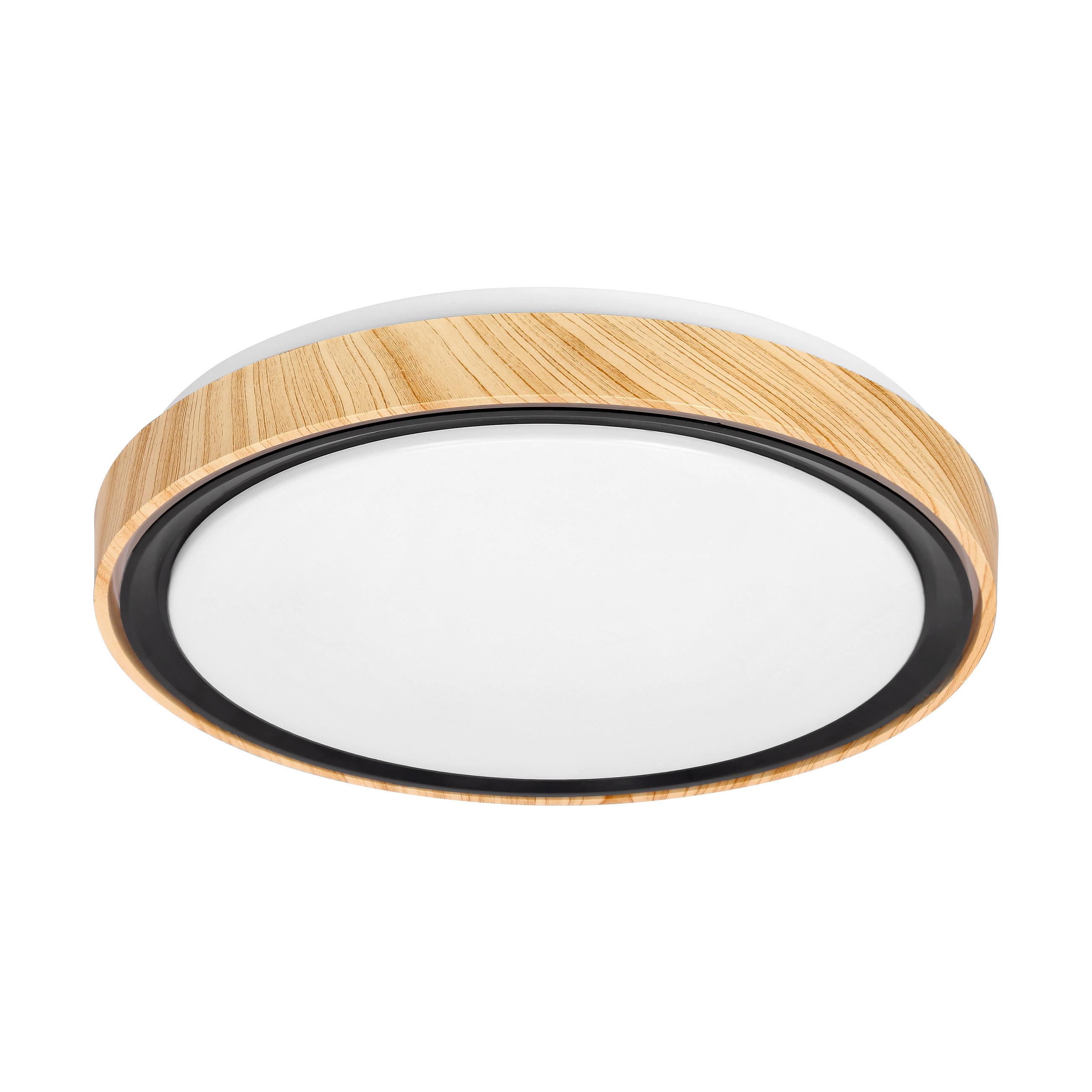 LED-Deckenleuchte 14-33932 Aflo - Eichefarben/Schwarz, Natur, Kunststoff/Metall (38/38/7.5cm)