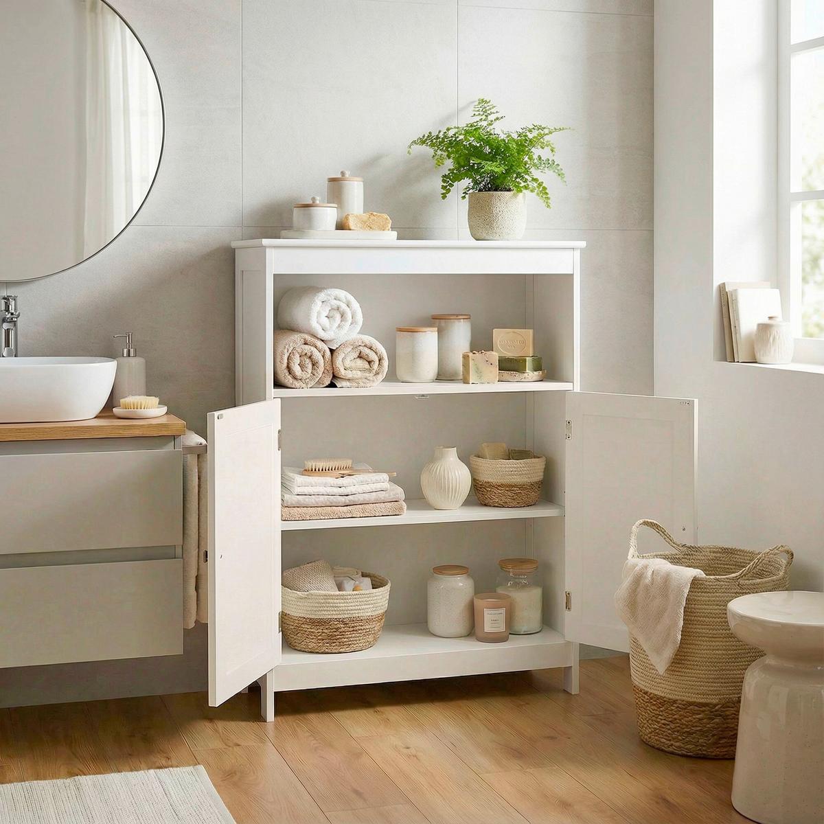 MIDISCHRANK Weiß B: 60cm - Weiß, Design, Holzwerkstoff (60/80/28cm) - Livetastic