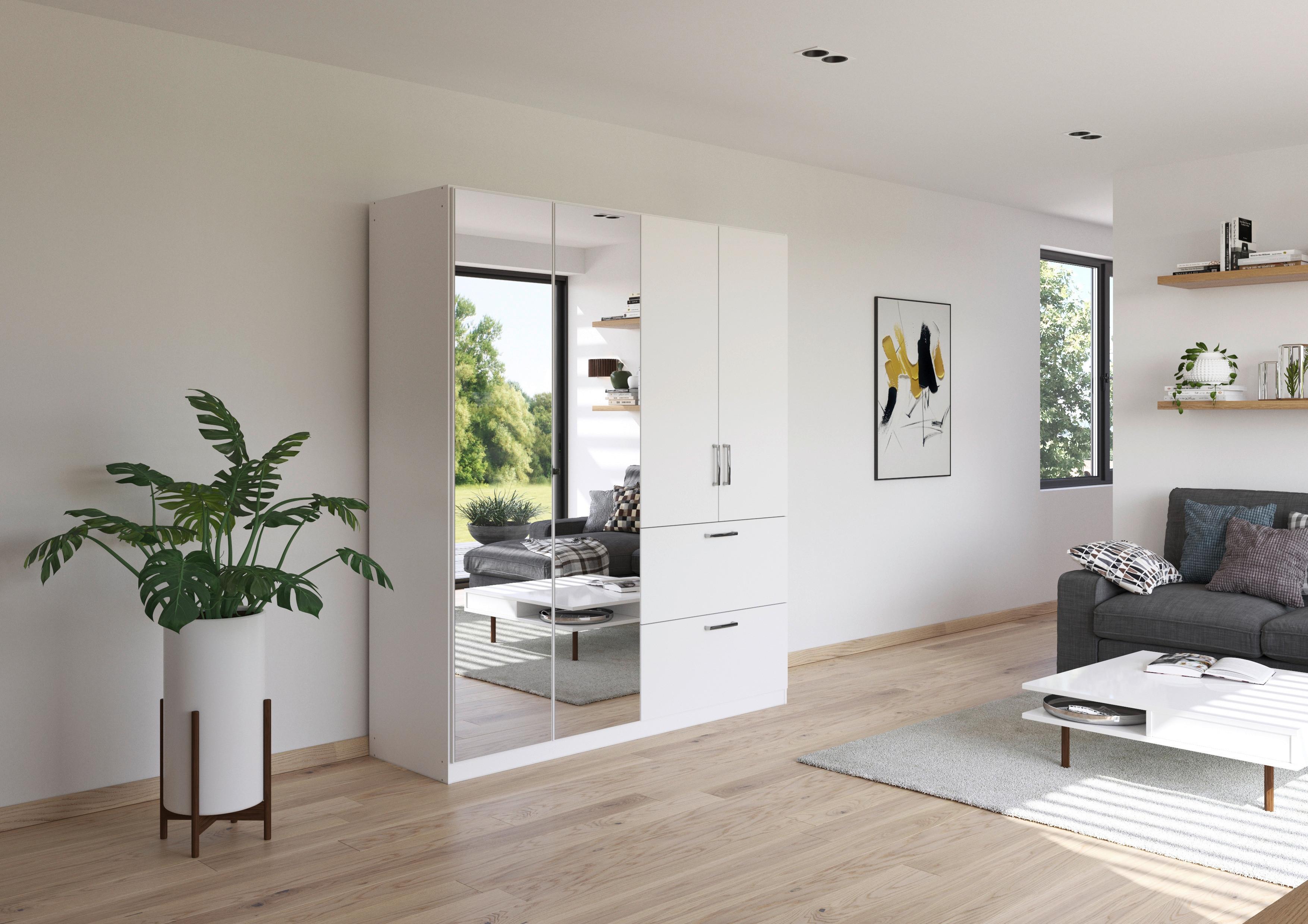 Drehtürenschrank Padua Weiß B: 180 cm - Weiß, MODERN, Holzwerkstoff (180/210/54cm) - Rauch Möbel