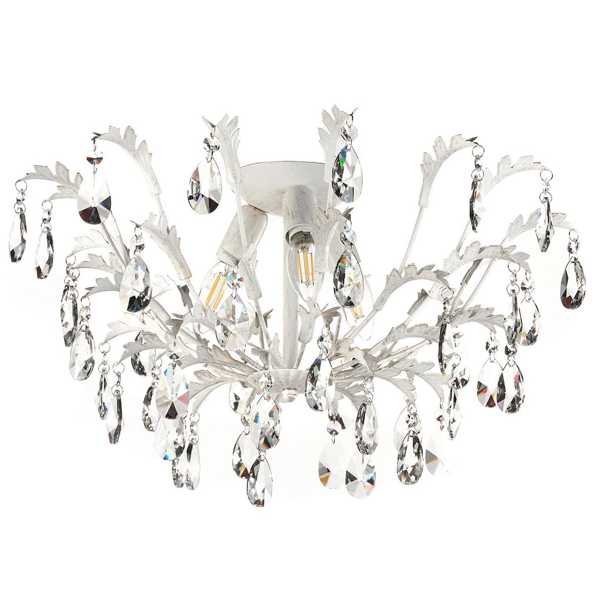 Deckenleuchte 4864/Pl3 - Weiß, KONVENTIONELL, Glas/Metall (55/30cm)