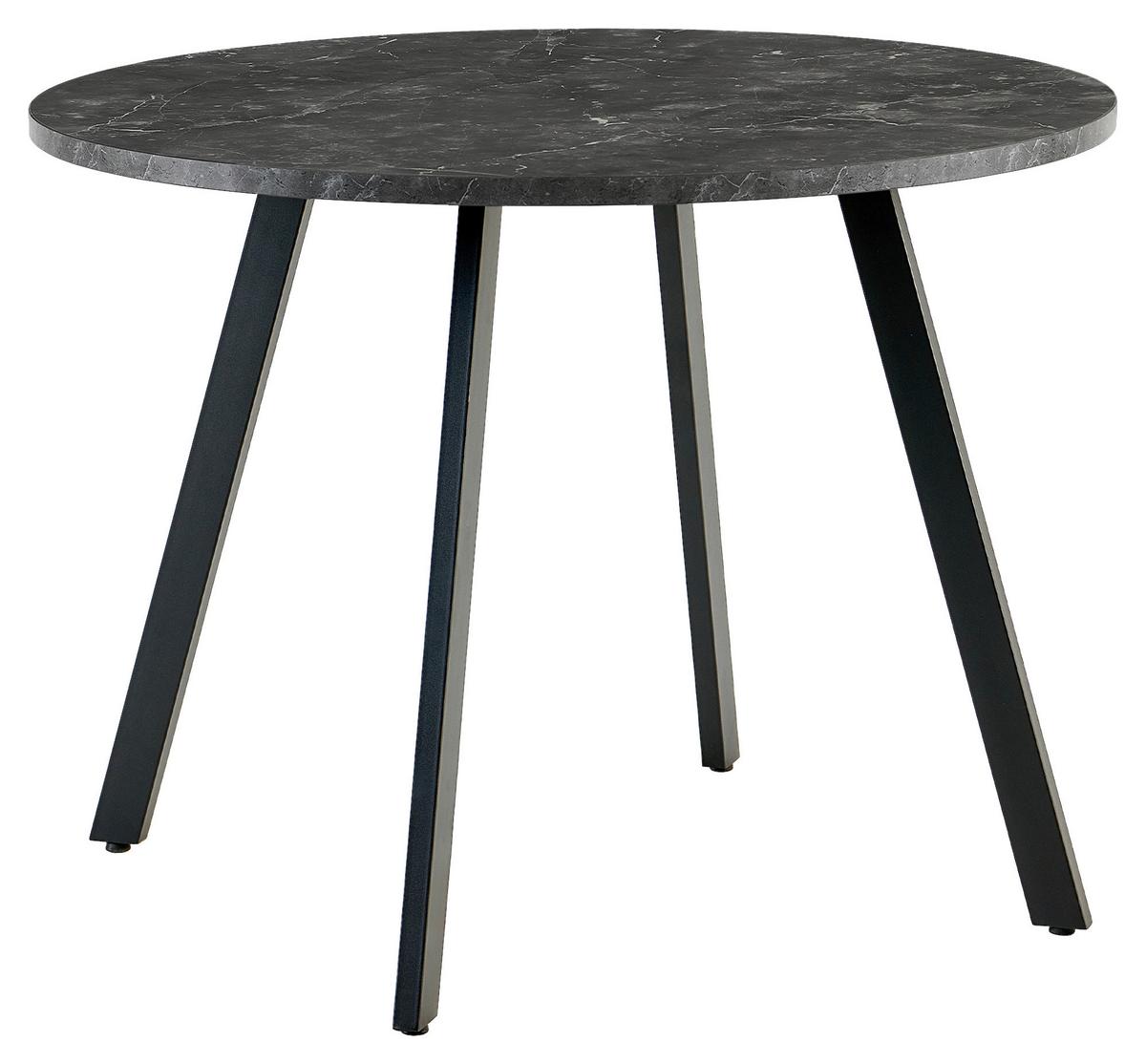 Esstisch Andre Melamin Schwarz, B: 100 Cm - Schwarz, KONVENTIONELL, Holzwerkstoff/Metall (100/76/100cm) - B&B Italia