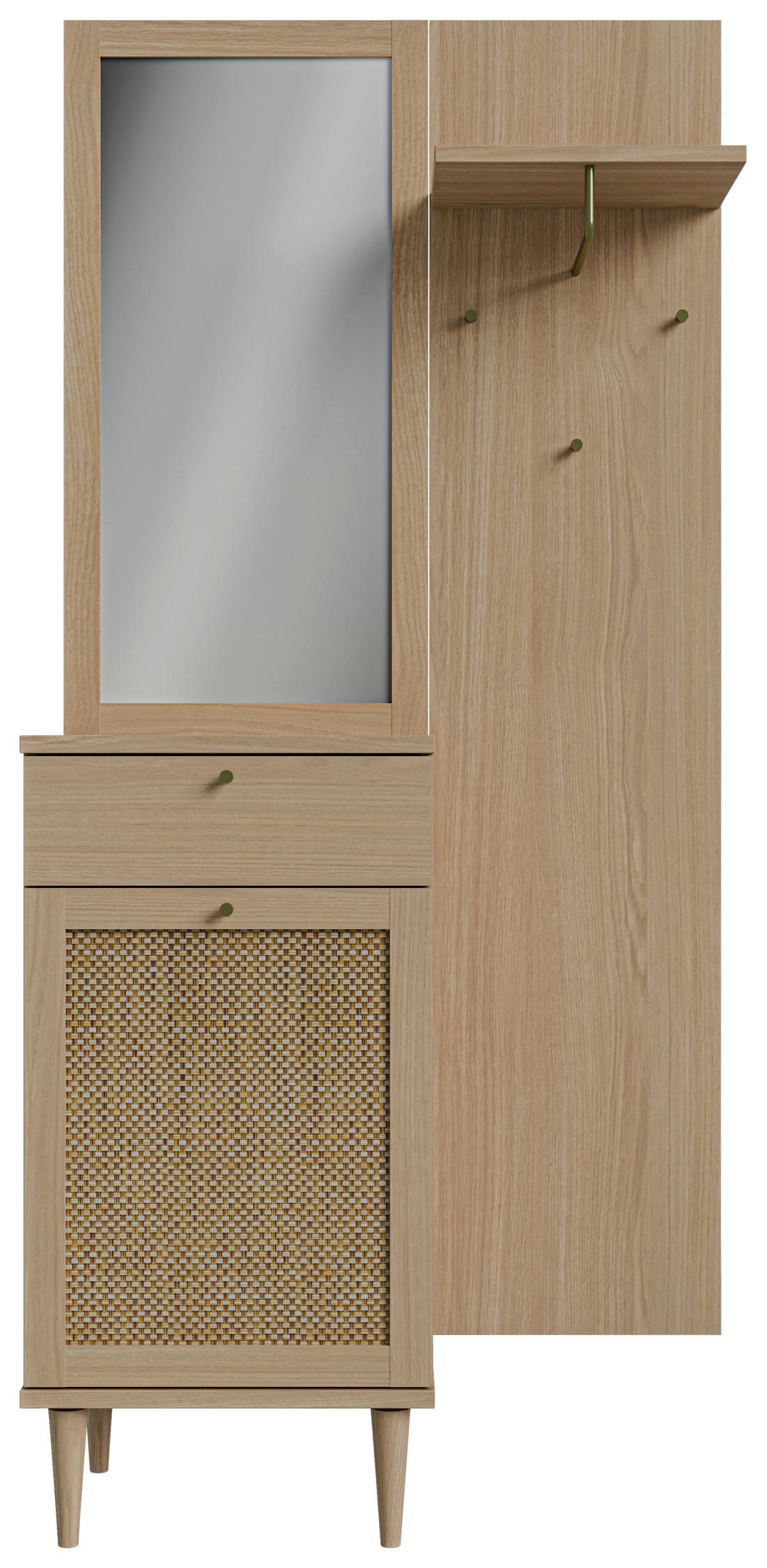Predsieňový nábytok Calasetta, farby duba, š: 90 cm - farba duba, Natur, kompozitné drevo (90,4/198/41,4cm)