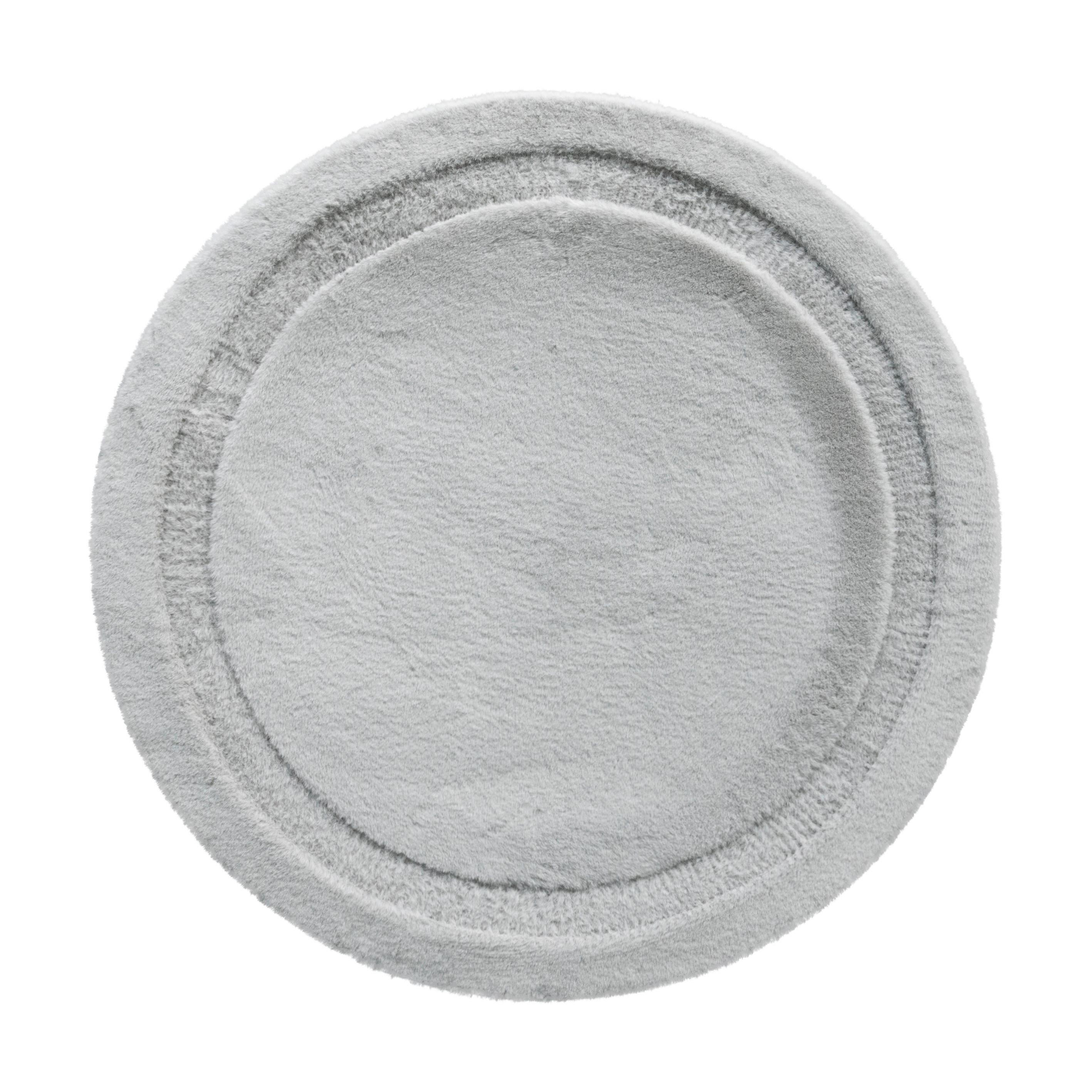 Szőrme Szőnyeg Oliver Átmérő Kb. 80cm - világosszürke/ezüstszínű, Modern, textil (80cm) - Luca Bessoni