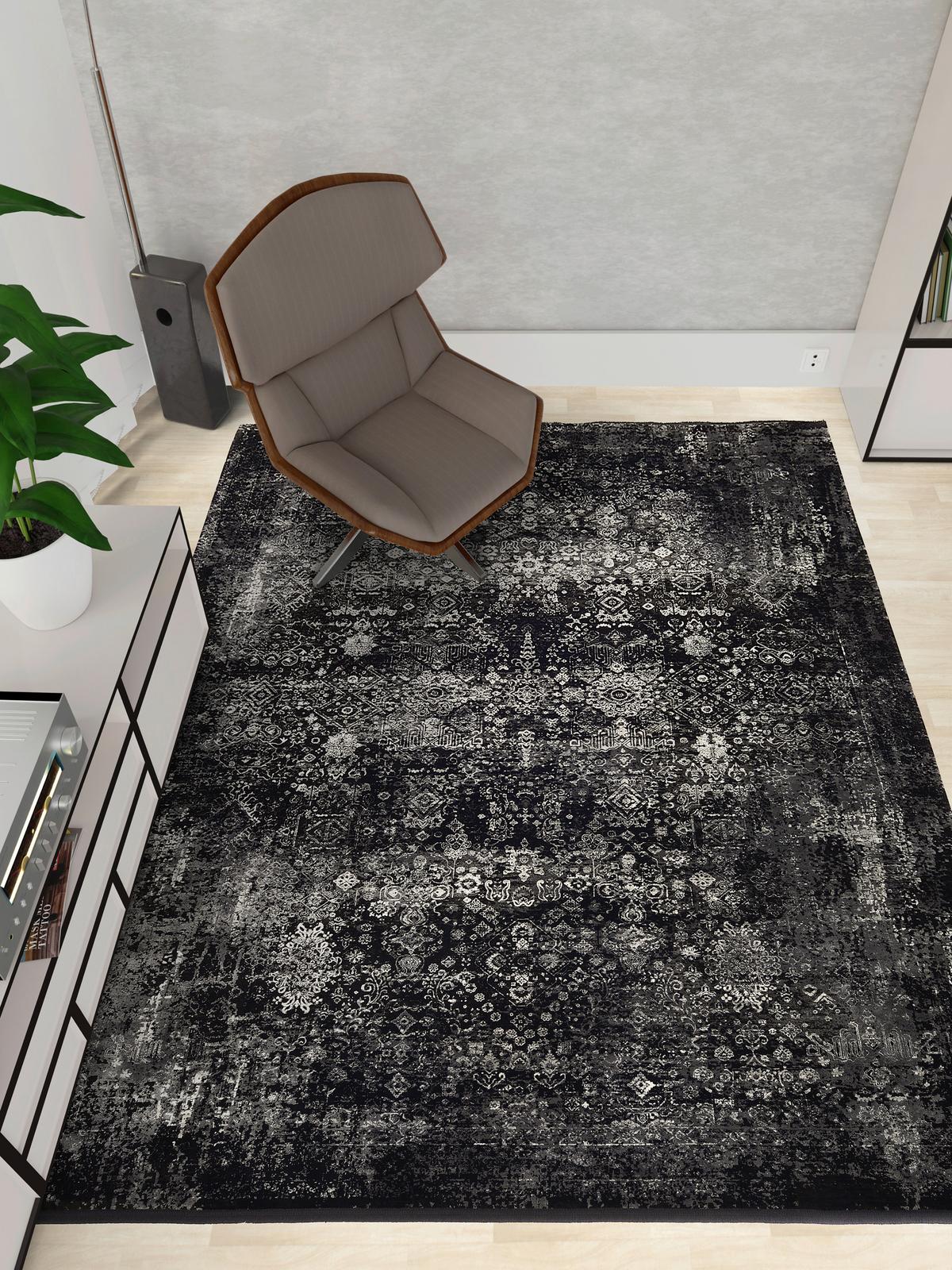 Webteppich Grau/Schwarz Calais 80x150 cm - Schwarz/Grau, Design, Textil (80/150cm) - Dieter Knoll