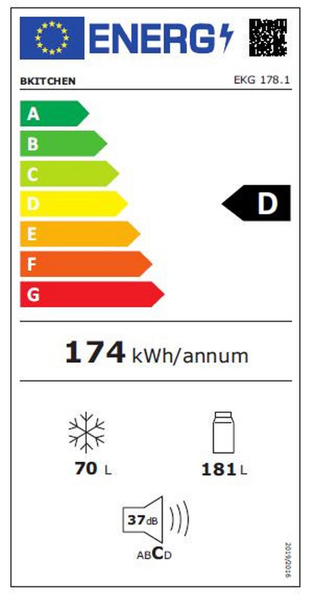 Kühl-gefrier-kombination Ekg 178.1 Weiss - Weiß, Basics, Kunststoff (54/177/54,5cm)