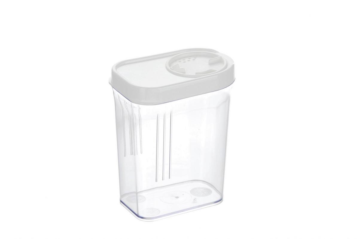 Schüttdose Cora ca. 250 ml, Spülmaschinengeeignet - Blau/Weiß, KONVENTIONELL, Kunststoff (8/5,5/10cm)