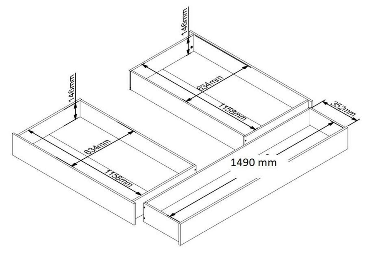 Stauraumbett mit Beleuchtung 160x200 cm Saturn Weiß - Graphitfarben/Weiß, KONVENTIONELL, Holzwerkstoff (160/200cm)