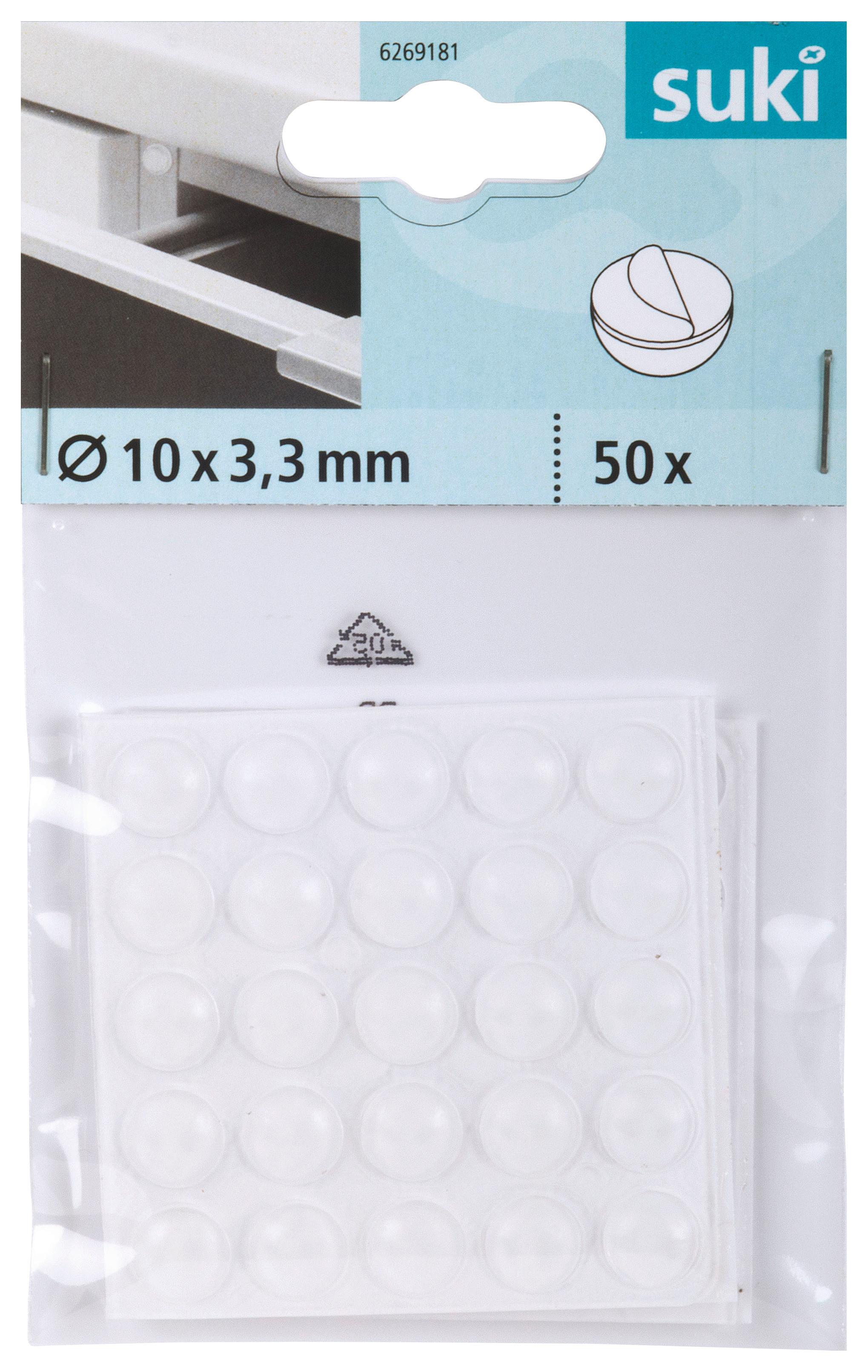 Schutzpuffer Transparent 50 Stk. Ø 10 mm, Selbstklebend - Transparent, Kunststoff (1/0,3cm) - Suki