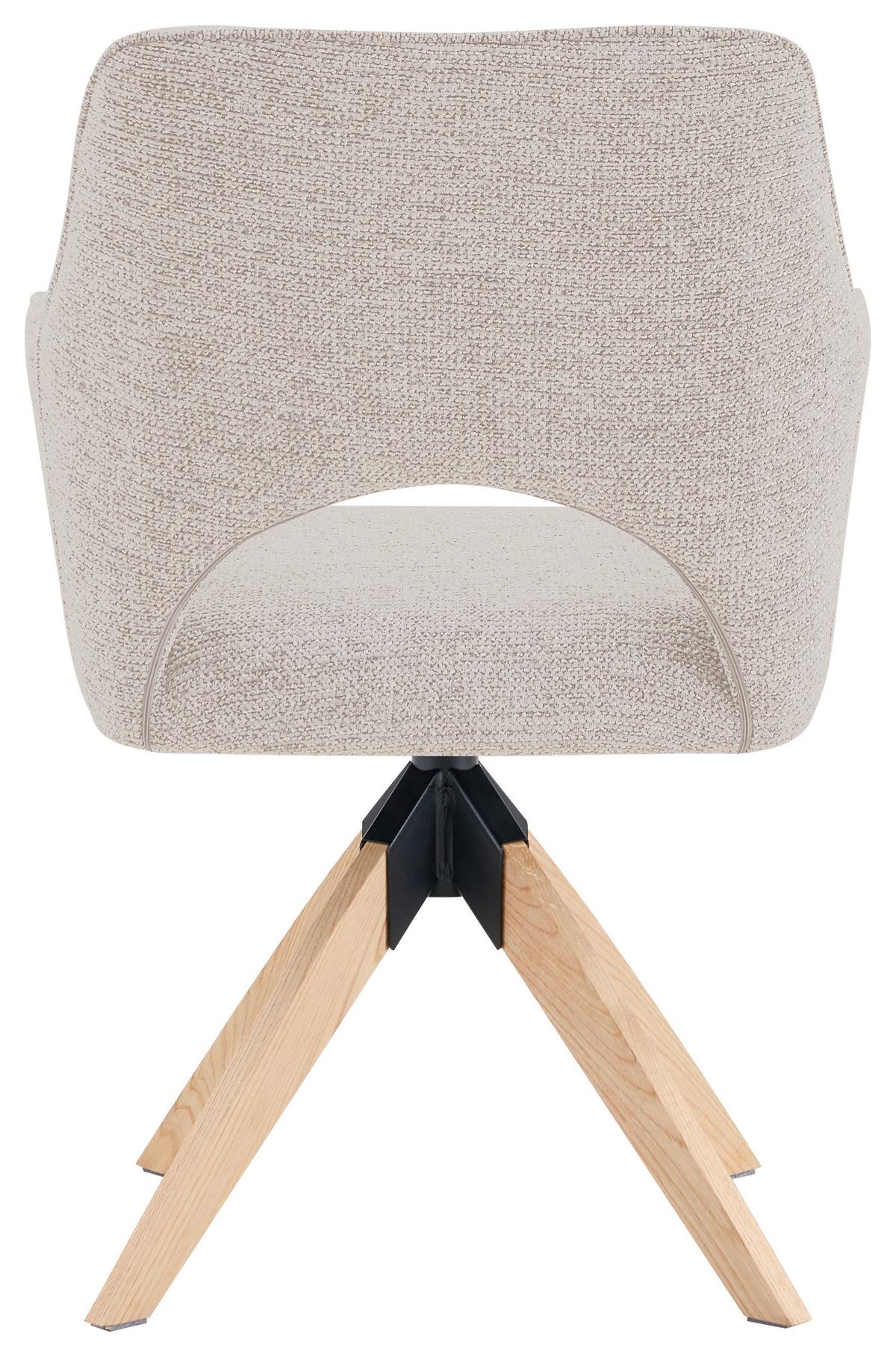 Armlehnstuhl Puro Eichefarben/Beige B: 60 cm - Eichefarben/Beige, MODERN, Holz/Textil (60/89/65,5cm) - Livetastic