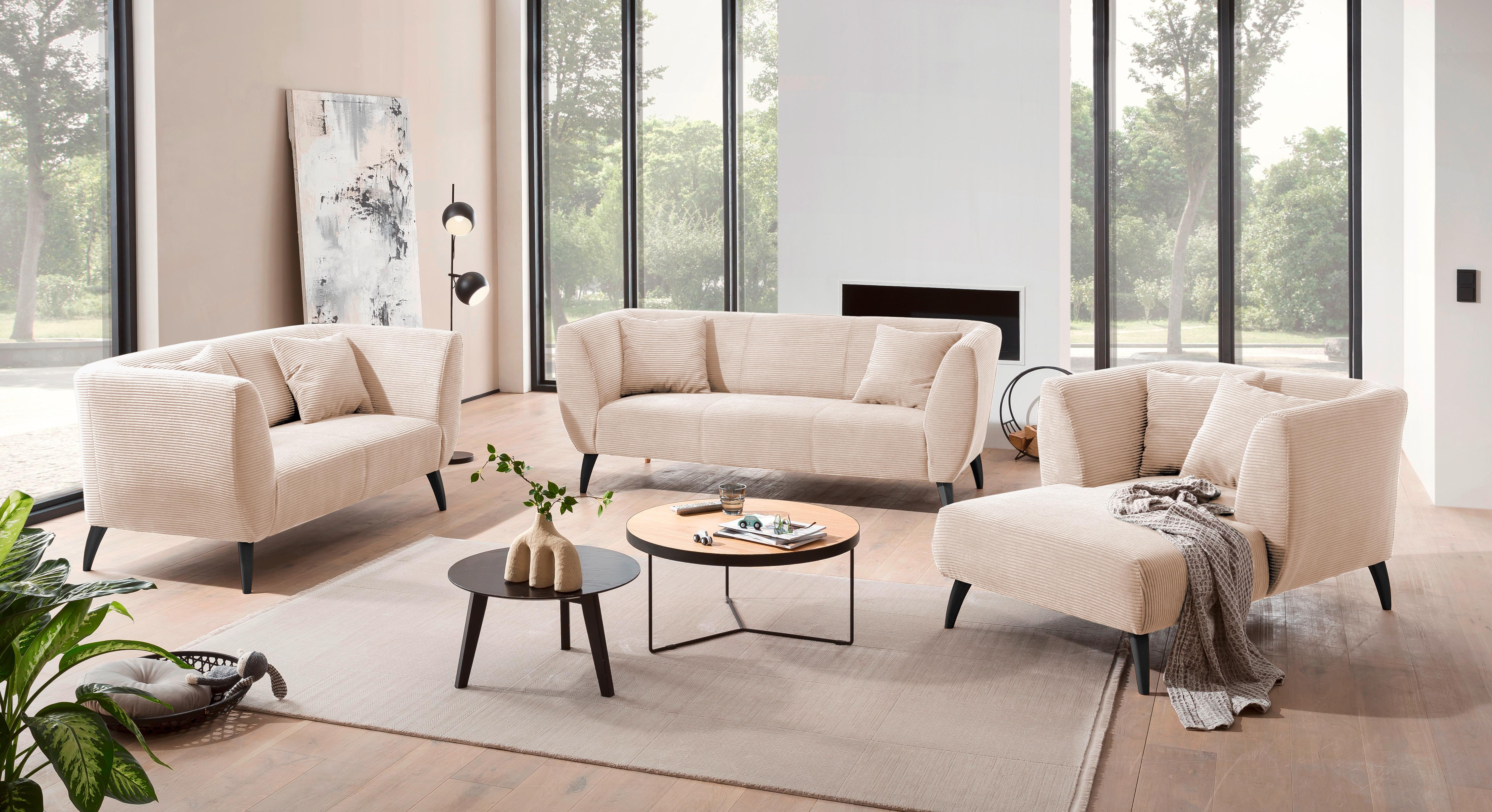 XXL-Sessel inkl. Zierkissen Colori Beige - Beige/Schwarz, MODERN, Textil (108/84/155cm) - MID.YOU