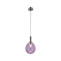 LED-HÄNGELEUCHTE 50133209 LUKKA - Chromfarben/Pink, Design, Glas/Metall (18/18cm)