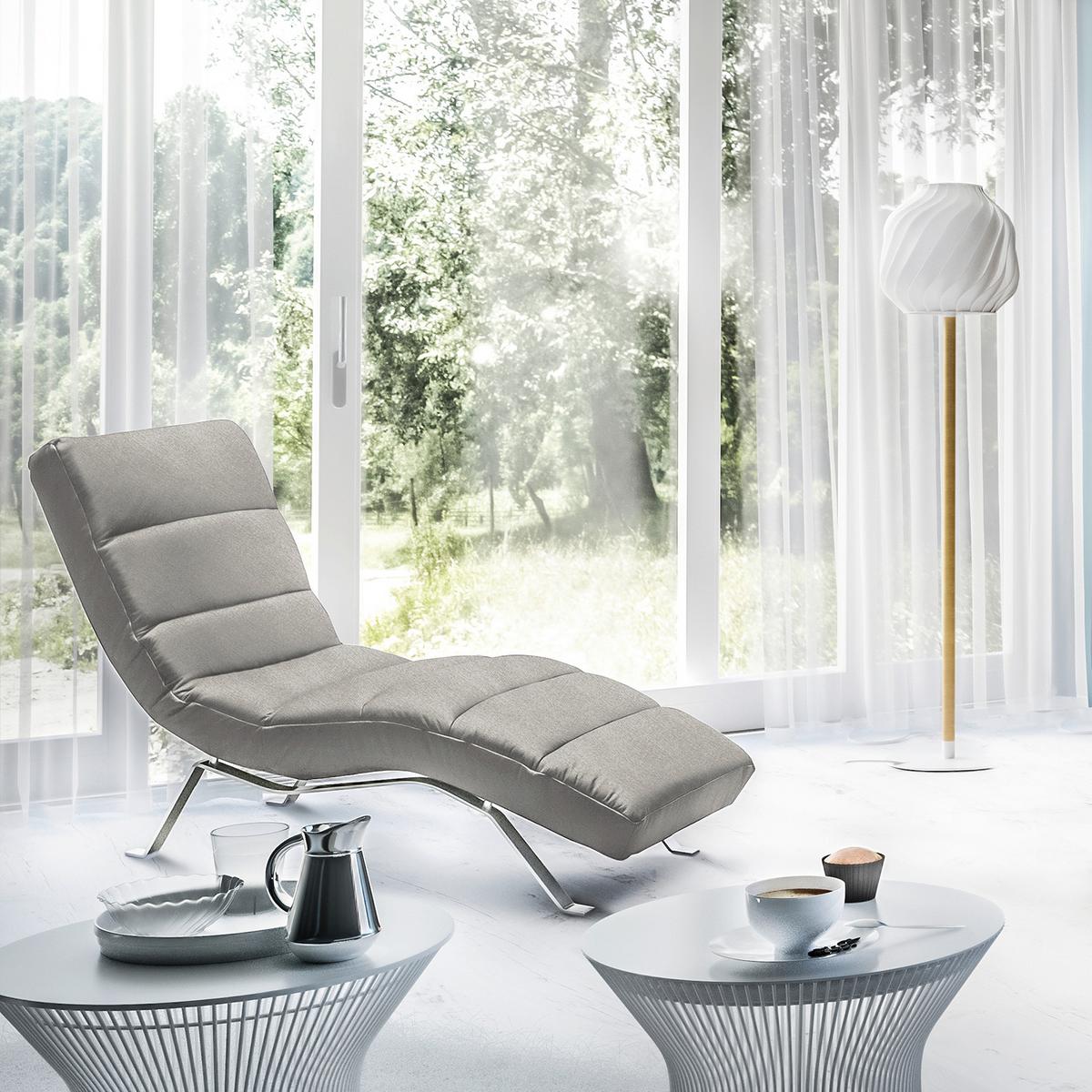 Relaxliege Swing Silver Grau B: 65 cm - Silberfarben/Grau, Design, Textil (65/65-95/171cm) - Livetastic