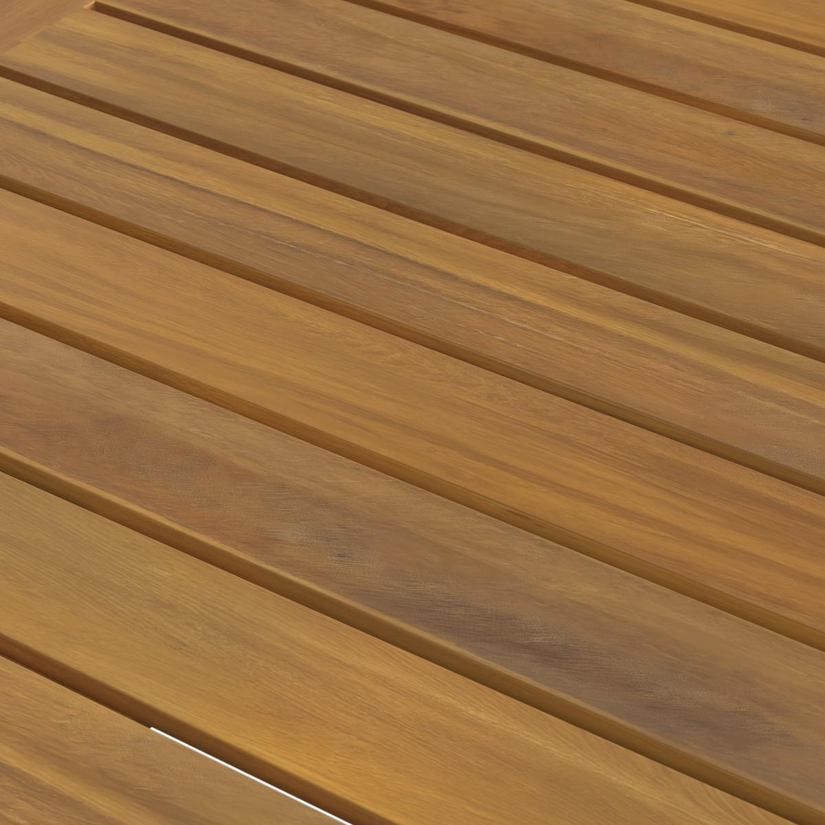 STOLEK NA BALKÓN HELENA - barvy stříbra/barvy akácie, Moderní, kov/dřevo (80cm) - Bessagi Garden