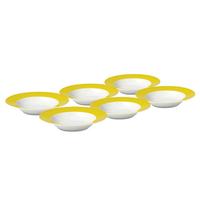Suppentellerset Gelb Weiß 6-teilig D: 22 cm - Gelb/Weiß, Basics, Keramik (22cm) - Van Well