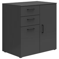 Komoda MULTISTAURAUM š: 80 cm - černá/barvy grafitu, Moderní, kompozitní dřevo/plast (80/83/52cm)