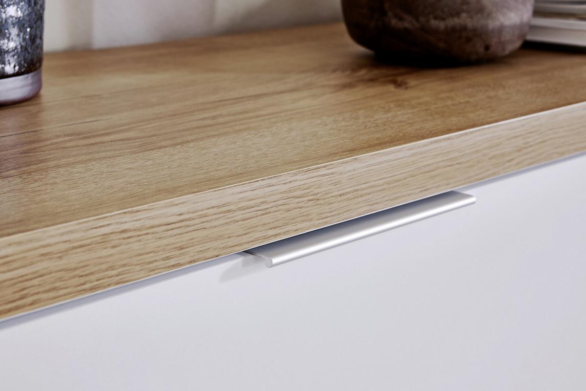 Sideboard 180 cm Libre Sb 180 Weiß/Eichefarben - Eichefarben/Weiß, KONVENTIONELL, Holzwerkstoff (180/77/39cm) - Livetastic