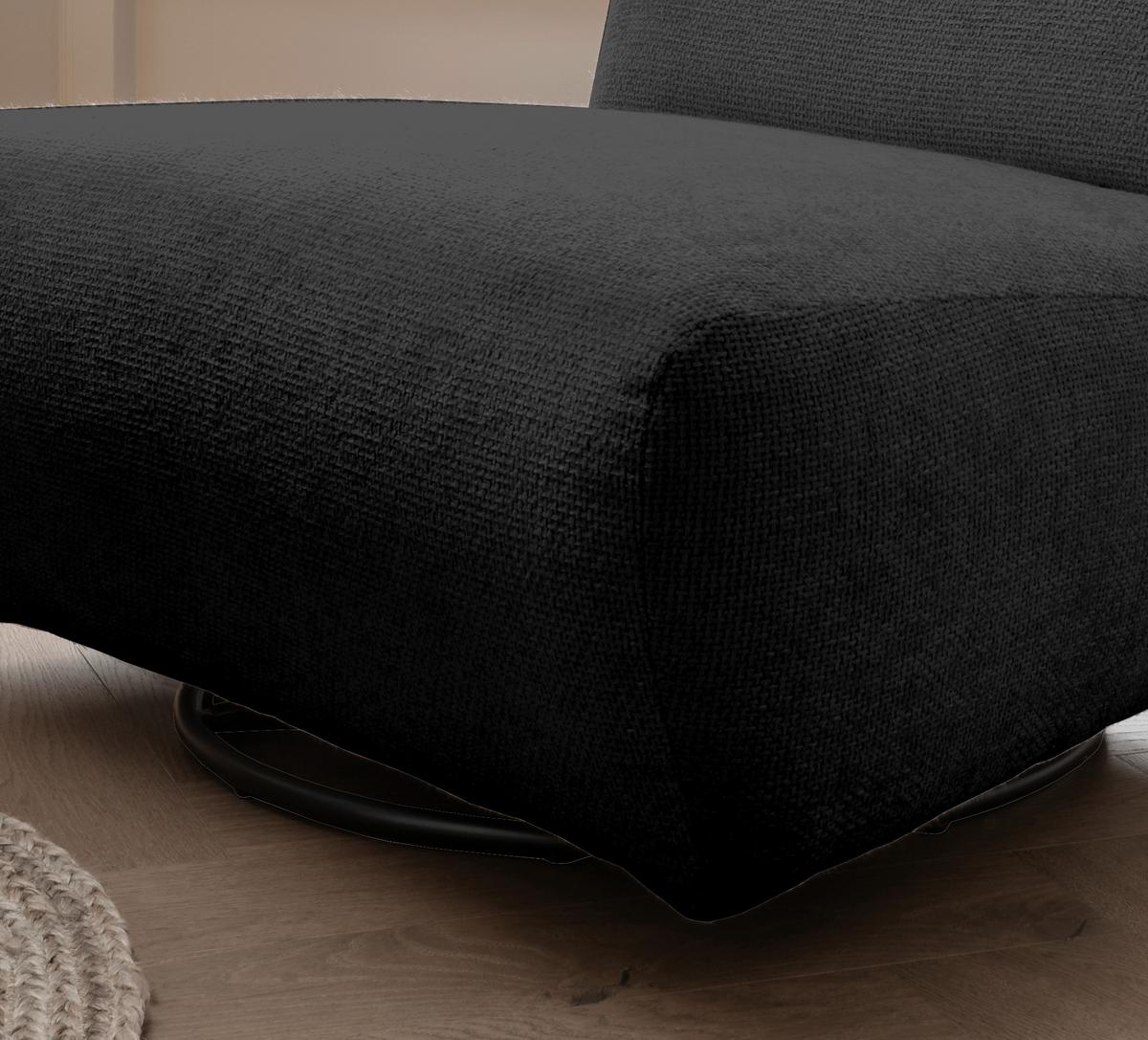XXL-Sessel Cremallo Schwarz 360° drehbar, B: 95 cm - Schwarz, Trend, Textil (95/77/94cm) - Livetastic