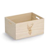 AUFBEWAHRUNGSBOX Holz, BxHxT: ca. 35x25x18 cm - Naturfarben, Basics, Holz (35/25/18cm)