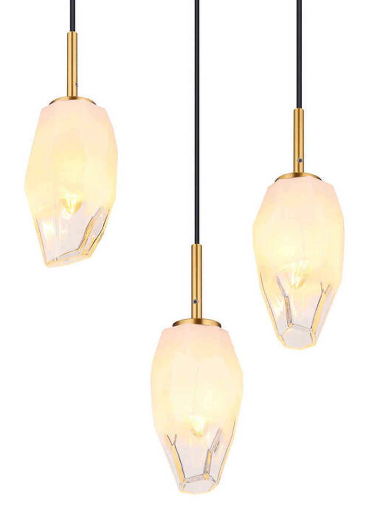 Hängeleuchte 15787-6h - Klar/Messingfarben, KONVENTIONELL, Glas/Metall (72/24/120cm) - Globo
