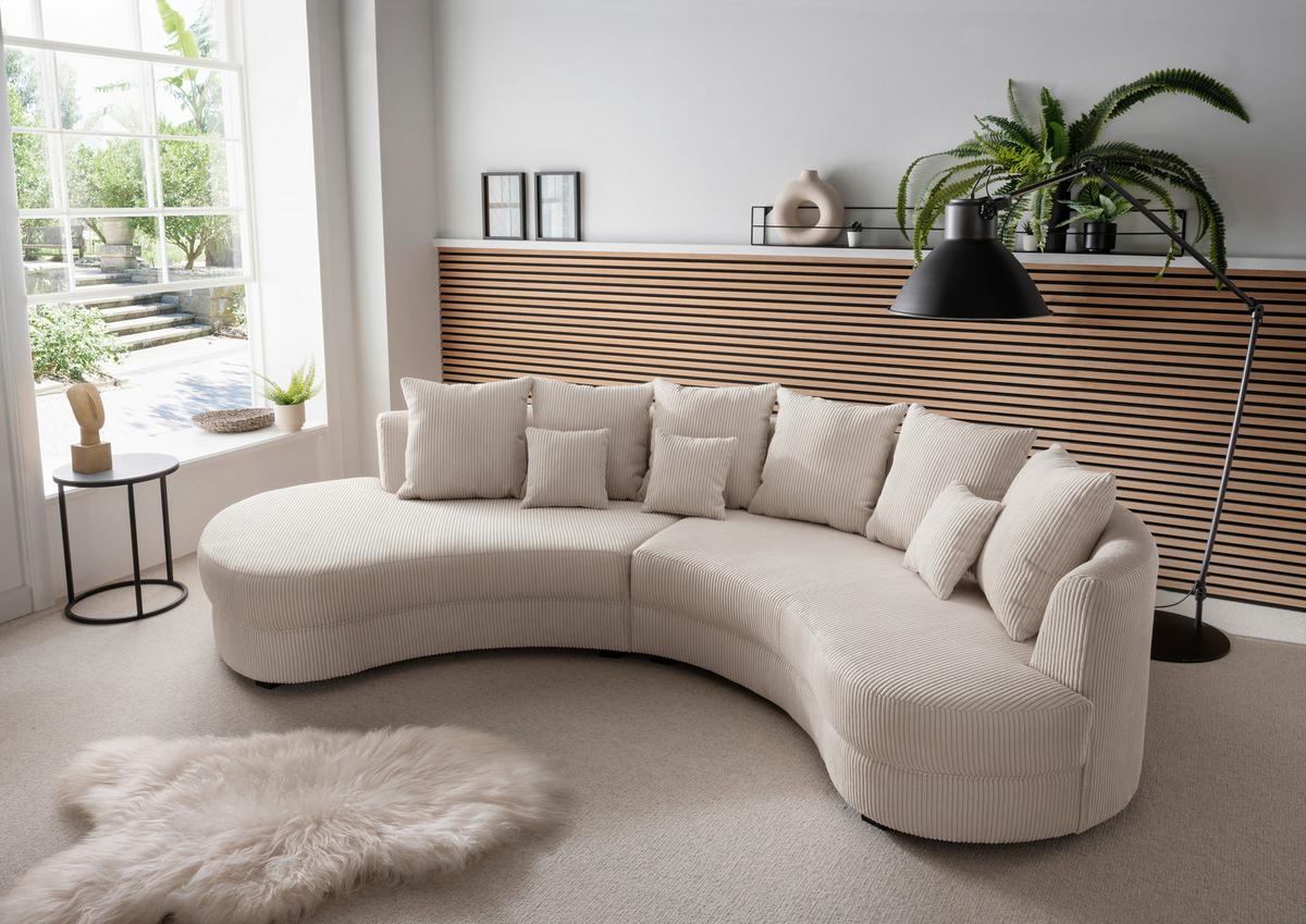 Wohnlandschaft Limoncello Beige S: 160x300 cm - Beige/Schwarz, Design, Textil (160/300cm) - Livetastic