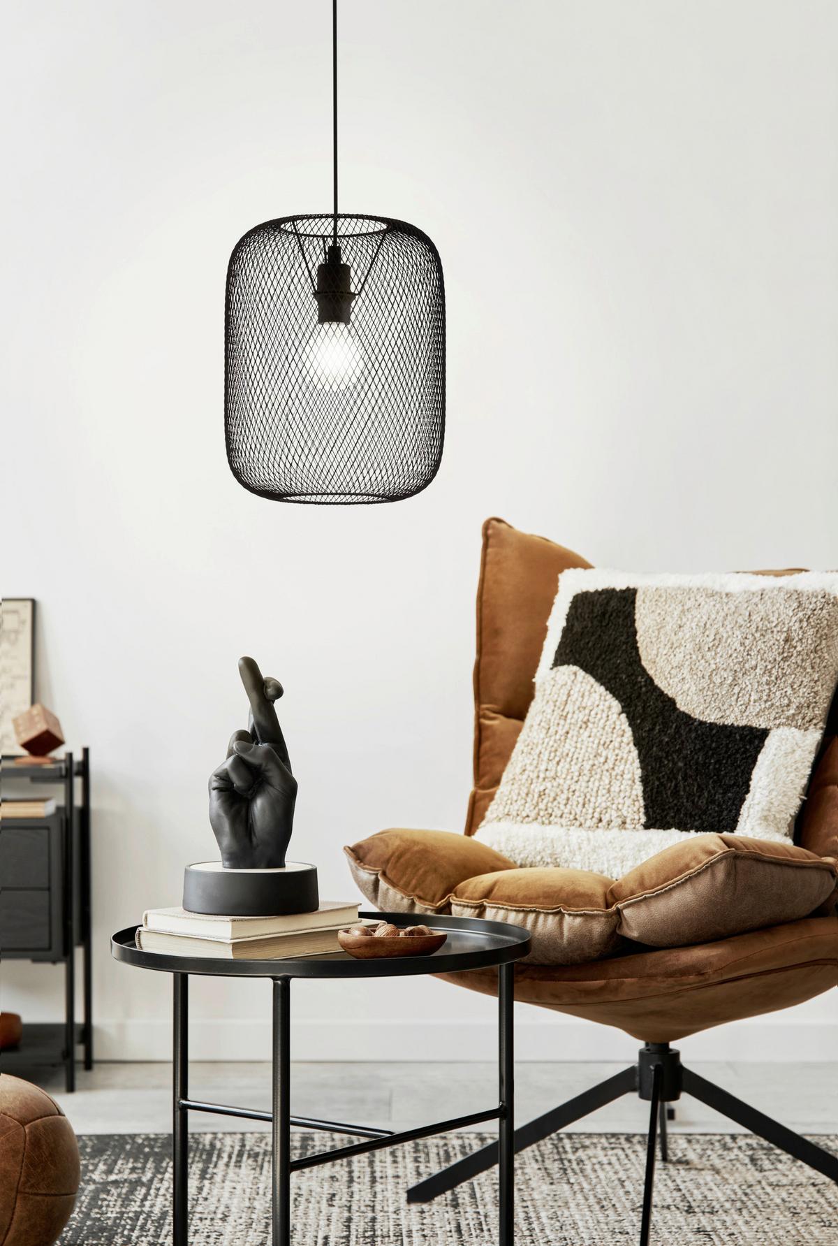 Hängeleuchte Wrington H: 110cm 1-Flammig, Stahl Schwarz - Schwarz, Basics, Metall (30/110cm) - Eglo