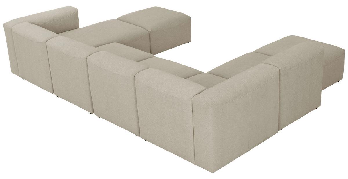Wohnlandschaft Lena Creme Flachgewebe