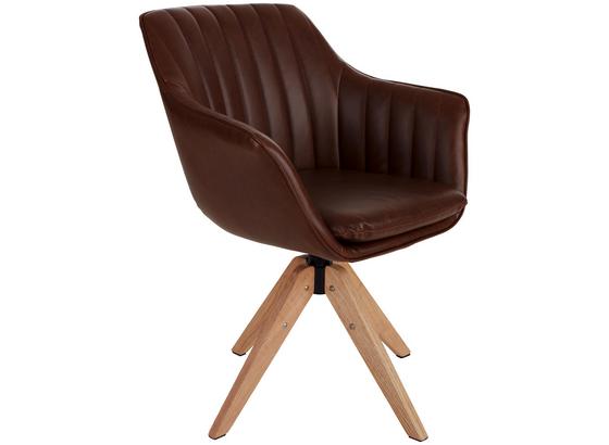 Drehstuhl Belluno Lederlook Braun - Eichefarben/Braun, MODERN, Holz/Textil (60/88/57,5cm) - Luca Bessoni Drehstuhl Belluno Lederlook Braun - Eichefarben/Braun, MODERN, Holz/Textil (60/88/57,5cm) - Luca Bessoni