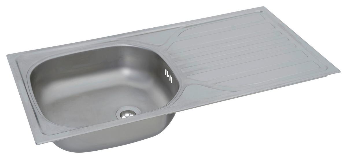 Küchenzeile Premium mit Geräten 380 cm Grau/Eiche Dekor - Eichefarben/Grau, Basics, Holzwerkstoff (380cm) - Respekta