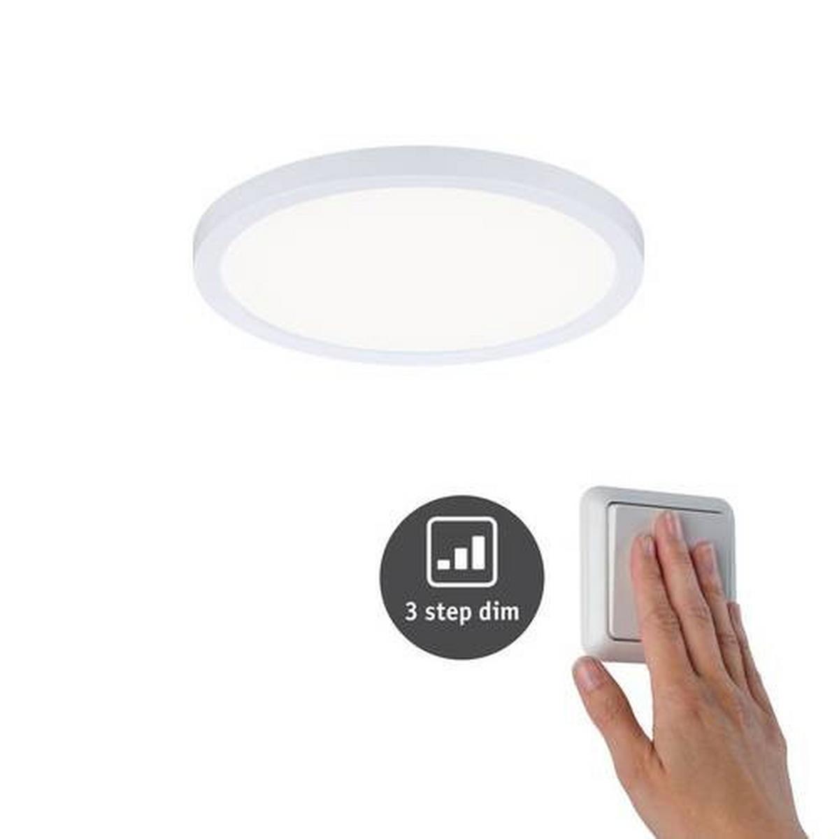 Led-paneel Ø 17,5 Cm Dimmbar - Weiß, Design, Kunststoff (17,5cm) - Paulmann