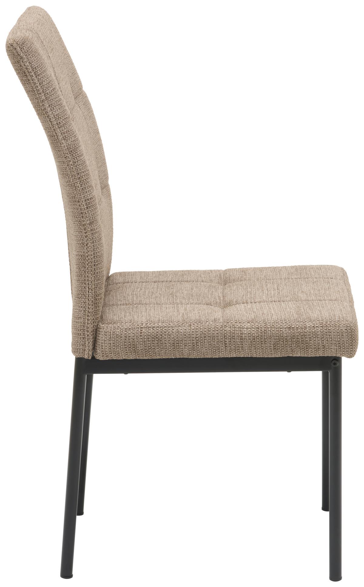 Vierfußstuhl Finn Webstoff Braun, B: 44 cm - Schwarz/Braun, KONVENTIONELL, Textil/Metall (44/96/61cm) - MID.YOU