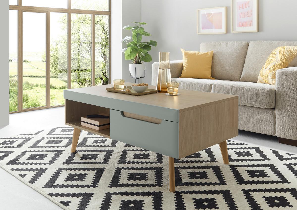 Couchtisch Svante Torge Grün/eichefarben B: 107 Cm - Eichefarben/Grün, Design, Holzwerkstoff (107/46/67cm) - MID.YOU