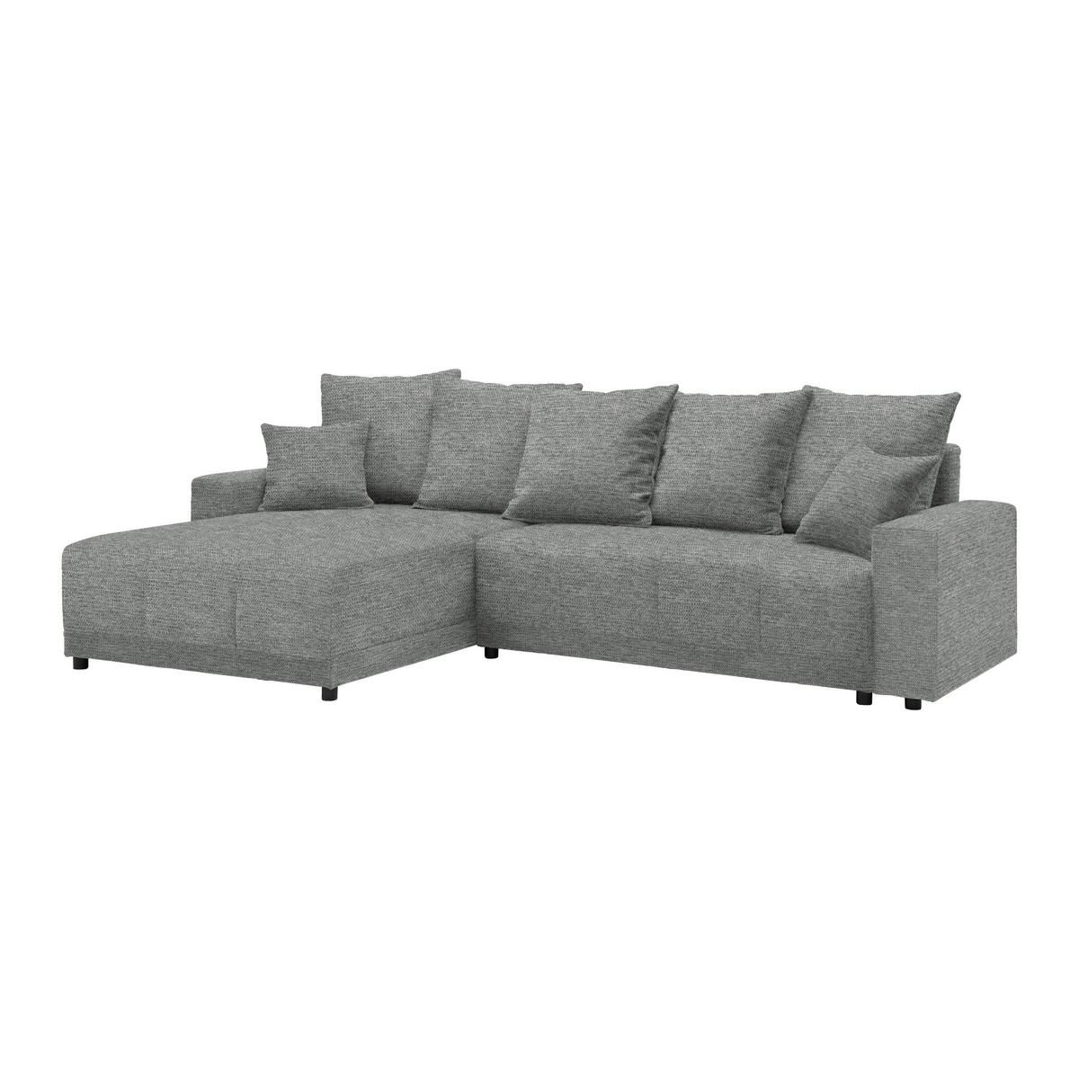 Rohová sedačka ALATRI, oboustranná,šedá,s polštáři - šedá/černá, Moderní, textil/plast (289/90/176cm) - Based