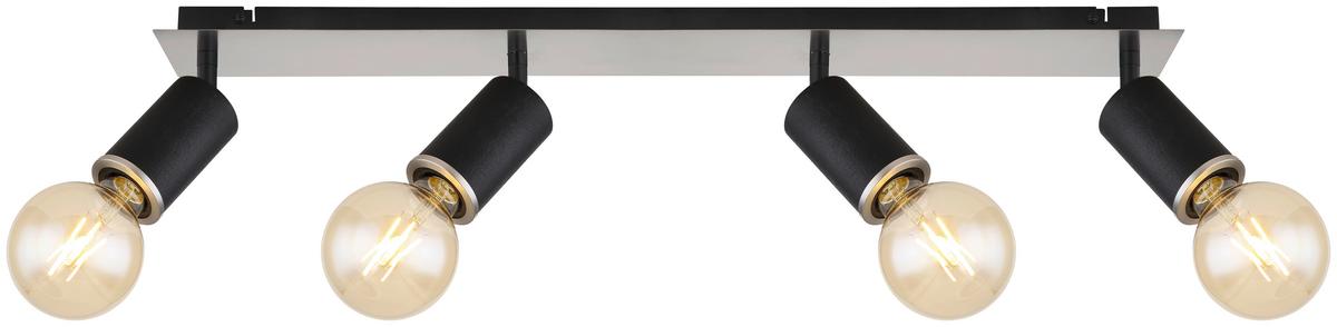 Strahler 54032-4b 4-flammig Verstellbar L: 80 Cm - Schwarz, Basics, Holz/Metall (80/10/18cm) - Globo