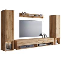 Wohnwand Eiche Wotan Dekor 4--teilig. Amadeo II - Eiche Wotan, Basics, Holzwerkstoff (245/130/32cm) - P & B