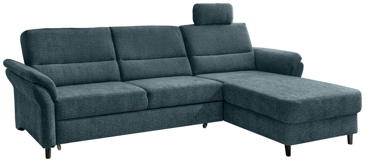 Ecksofa Cavoli, Blau S: 279x176 cm - Blau/Schwarz, MODERN, Textil (279/176cm) - Livetastic