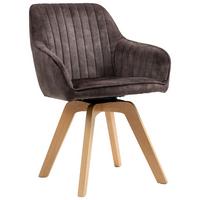 Armlehnstuhl Hanna Dunkelbraun,sitzfl. 180° Drehb - Dunkelbraun/Buchefarben, KONVENTIONELL, Holz/Textil (63/83/63cm) - MID.YOU